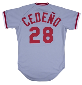 1984 Cesar Cedeno Game Used Cincinnati Reds Road Jersey